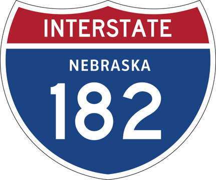 Interstate 182 Washington US I-182 Highway Route Shield Badge Vector