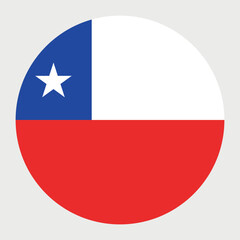 Fototapeta premium Circular Chilean flag badge. La Estrella Solitaria national symbol of Chile.