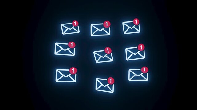 Digital messages with notifications showing unread count in a dark setting.