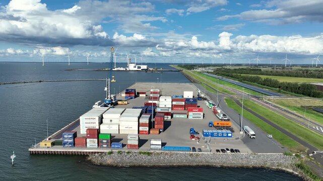 Container storage yard and logistics infrastructure in Europe
