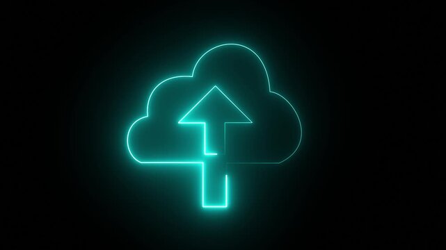 Abstract neon upload icon . Modern Minimal Vector Icon Set for Web, App, and UI Design