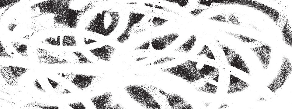 Abstract chaotic spray paint scribble texture, distressed black lines on white background, artistic pattern, grunge pattern