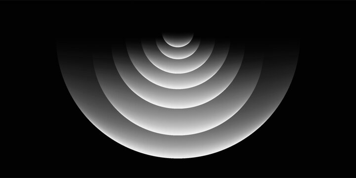 sensor waves set icon on grid transparent, ripple white color, sound wave light effect, radar and sonar digital technology, vector illustration