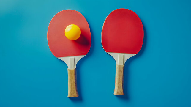 ping pong racket and ball