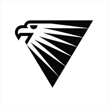 Black and white eagle head logo