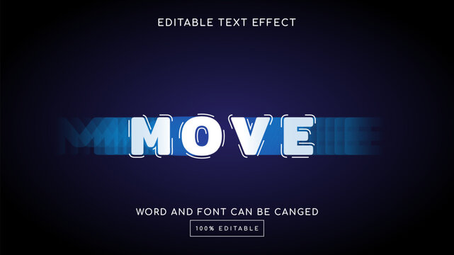 Move 3D editable text effect template