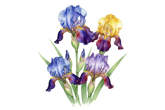 iris flowers isolated on white