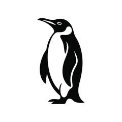 Obraz premium Black silhouette of a penguin standing