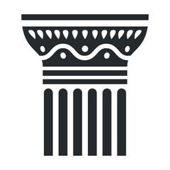 Naklejka premium Vector image of an antique column, an icon demonstrating a classic architectural design with decorative elements and vertical lines.