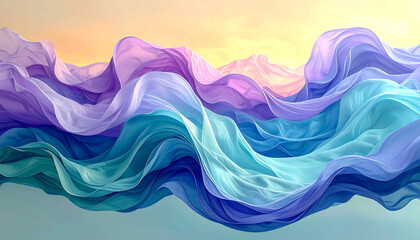 Fototapeta premium The result features dynamic blue and turquoise waves from the first image beautifully