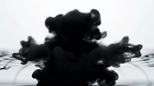 High-speed capture of a black liquid splash creating a crown shape