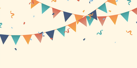 Obraz premium Colorful party flags background vector illustration for celebration.