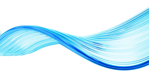 Liquid glass transparent wave ribbon. Fluid flow line curve shape - 3d illustration