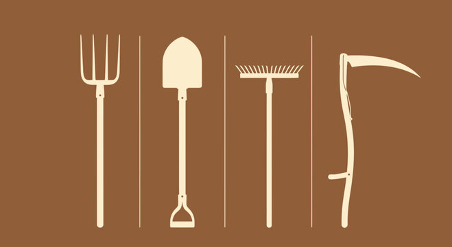 flat vector Farm Tools Vector Set isolated on White Background vector background, vector illustration