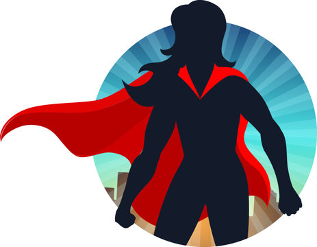 Female superhero vector illustration