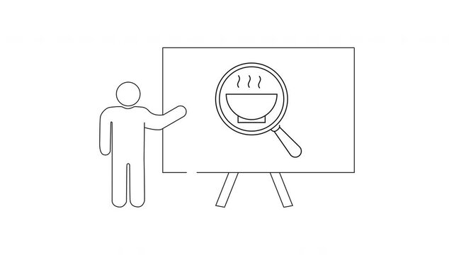 Presentation on Food - A Simple Line Art Illustration.