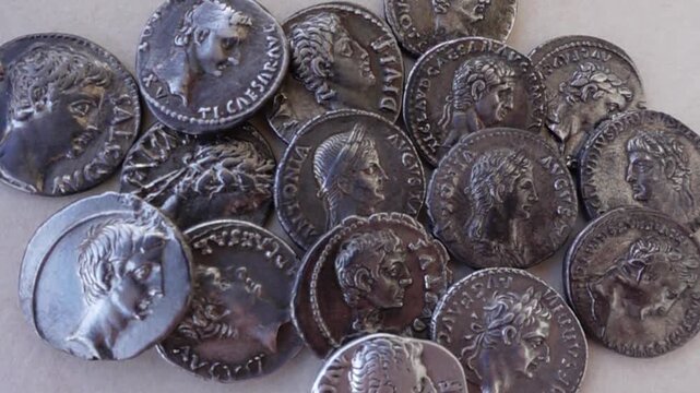 Ancient Roman Silver Coins of Different Emperors