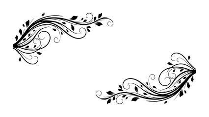 Fototapeta premium Floral elegant classic border frame ornamental illustration