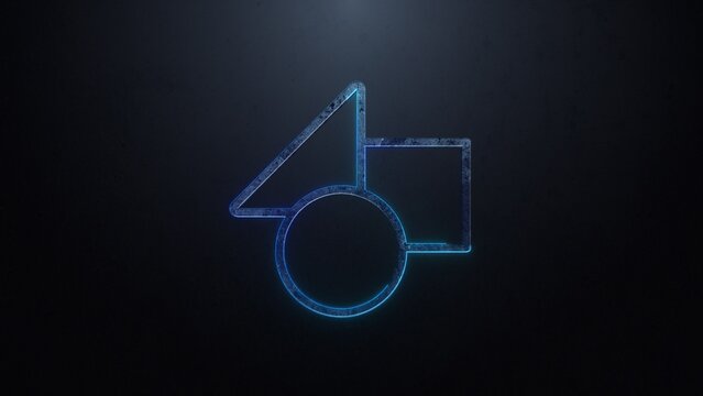 Grunge Laser Metal Steel Icon Logo Reveal Variation 02