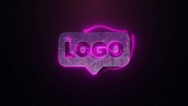Grunge Laser Metal Steel Icon Logo Reveal Variation 03