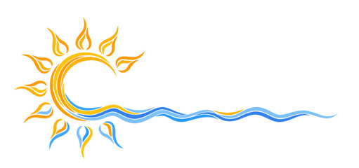 Obraz na płótnie Canvas A sun dawn symbol in the sea. 