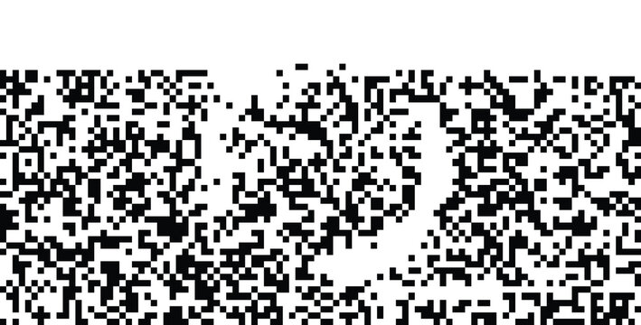 Abstract digital pattern with black and white pixelated noise