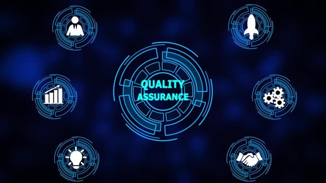 Business, Technology, Internet and network concept. Quality Assurance successful business concept. Abstract Technology background.