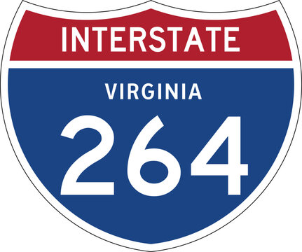 Interstate 264 Virginia US I-264 Highway Route Shield Badge Vector