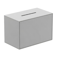 Naklejka premium A gray metal mailbox with a slot on top isolated on transparent background