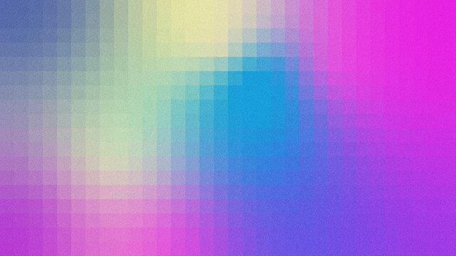 A modern abstract background featuring a soft color gradient grid with grainy noise texture, blending cool blue, purple, and warm yellow tones.