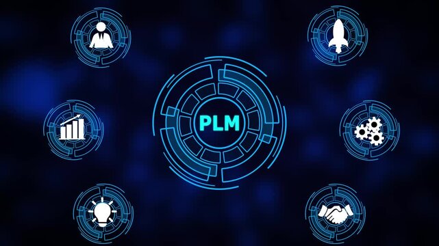 Business, Technology, Internet and network concept. PLM successful business concept. Abstract Technology background.