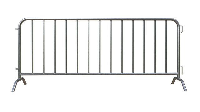 Steel Crowd Control Barricade Isolated on Black Background