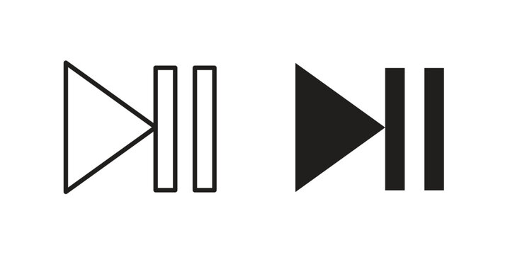 Play pause icons simple design. Vector illustration for web ui
