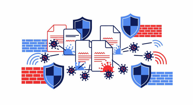 Cyber security experts protect network from malware and hackers in a digital environment.