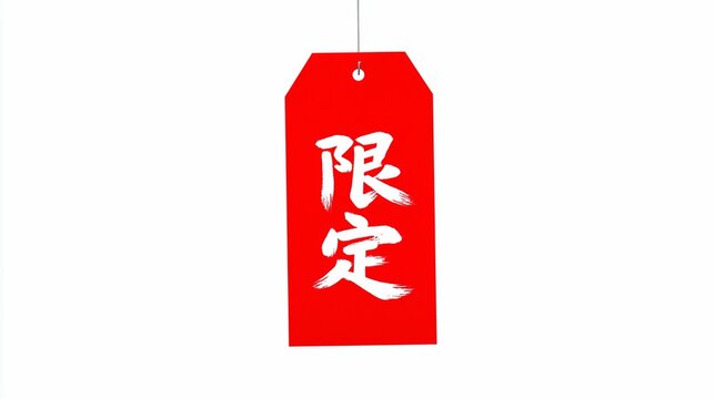 「限定」の文字が入った赤い値札・下げ札の素材