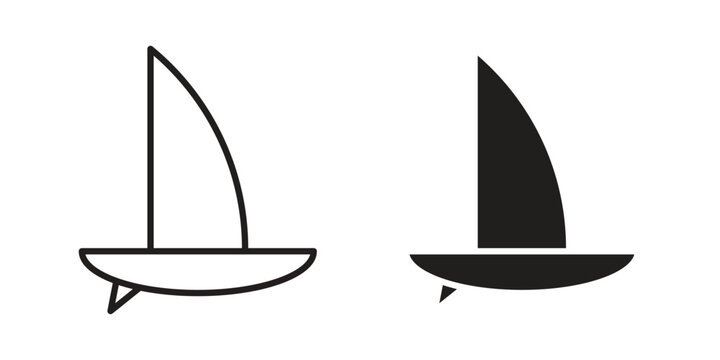 Windsurf icons simple design. Vector illustration for web ui