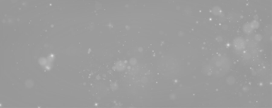 White dust light, blending sparkle, shimmer, glitter across bokeh. Twinkle particle, stardust highlights flare. Magical festive sparks with glare, lens flare illuminate the PNG vector illustration.