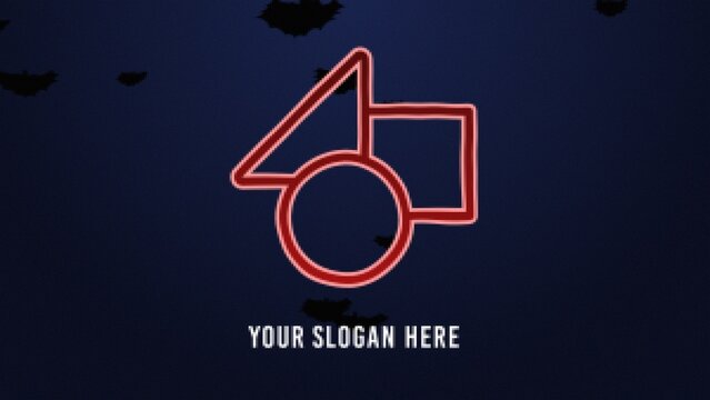 Horror 8 Bit Game Flying Bats Grunge Logo Reveal