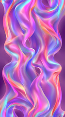 Fototapeta premium Iridescent abstract flowing waves with vibrant colors