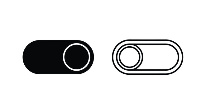 Two toggle switch icons one on one off in black and white
