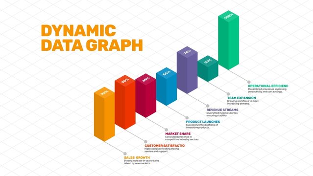 Isometric Grid Depth Bar Value Percentage Infographic