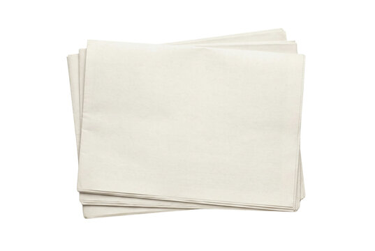 Stack of blank folded newspapers top view isolated. Daily news publishing mockup.