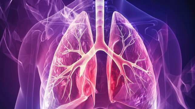 Human lungs with bronchial tree