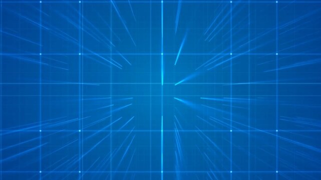 Abstract blue background with dynamic lines and grid pattern. Represents technology, innovation, and digital design concepts