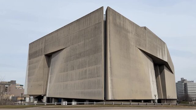 Modern architectural structure with a unique geometric design. Represents innovation and contemporary urban development