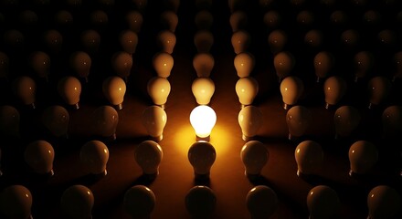 Obraz premium Brilliant idea shining brightly in the darkness