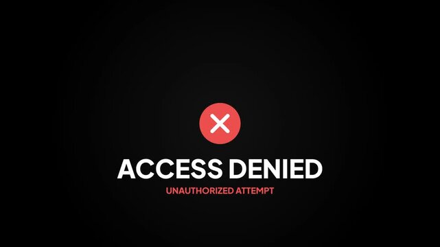 Access denied unauthorized attempt security error message with identity verification bar