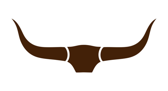 Simplified silhouette of a longhorn steer head with prominent horns.
