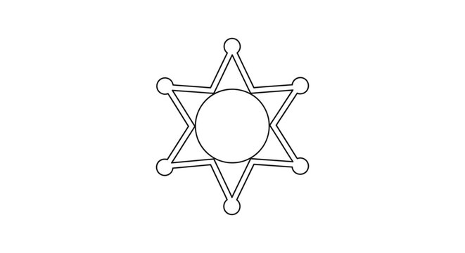 Outline of a six-pointed star with a circle in the center.