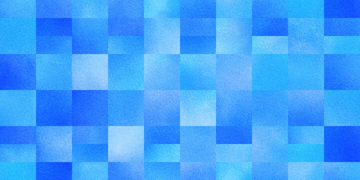 青色のグラデーションが美しい、幾何学的なノイズテクスチャのグラフィック背景